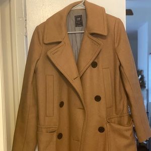 Beige gap pea coat size med$60purging my closet 😇